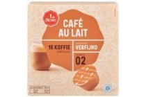 1 de beste koffie cups cafe au lait 16 stuks