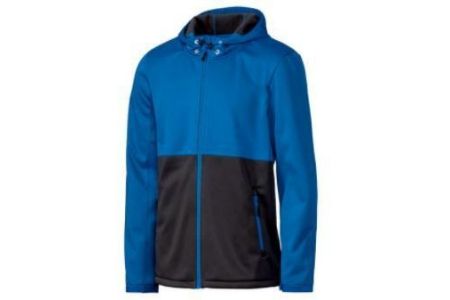 heren softshell jas zwart blauw