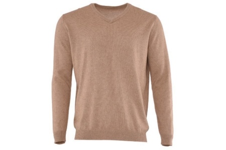 luxe heren pullover met kasjmier lichtbruin