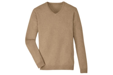 luxe heren pullover met kasjmier camel