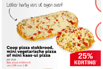 coop pizza stokbrood mini vegetarische pizza mini kaas ui pizza