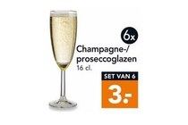 champagne proseccoglazen set 6 stuks
