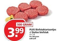 plus biefstuktartaartjes of duitse biefstuk