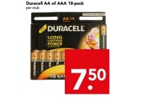 duracell aa of aaa 18 pack