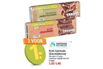 plus fairtrade chocoladereep