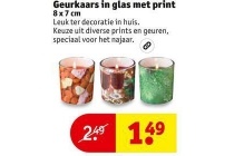 geurkaars in glas met print