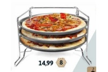 pizzabakrek met 3 bakplaten