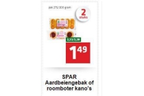 spar aardbeiengebak of roomboter kano s