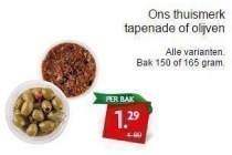 ons thuismerk tapenade of olijven