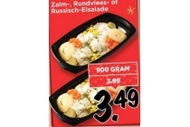 zalm rundvlees of russisch eisalade