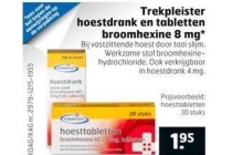 trekpleister hoestdrank en tablette broomhexine 8 mg