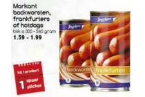 markant backworsten frankfurters hotdogs