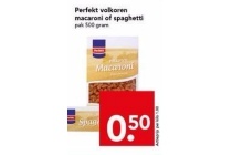 perfekt volkoren macaroni of spaghetti