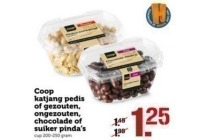 coop katjang pedis of gezouten ongezouten chocolade of suiker pinda s