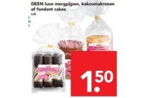 deen luxe mergpijpen kokosmakronen of fondant cakes