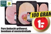 pure ambacht grillworst beenham of mosterdrollade