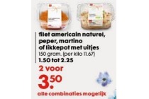 filet americain naturel peper martino of likkepot met uitjes