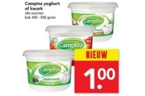 campina yoghurt of kwark