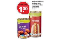 plus frankfurters bockworsten cocktailworstjes of hotdogs