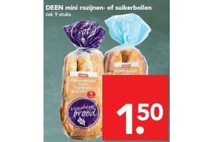 deen mini rozijnen of suikerbollen