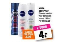 diverse soorten nivea deo spray