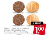 proef t verschil italiaanse of volgranen bollen