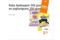 katja apekoppen 300 gram en yoghurtgums 350 gram