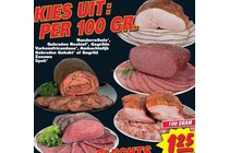 100 gram vleeswaren