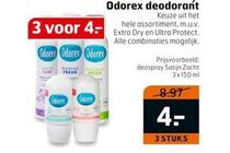 odorex deodorant 3 stuks voor 4 euro