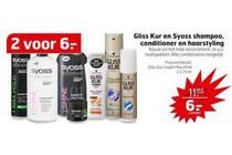 gliss kur en syoss shampoo conditioner en haarstyling 2 voor 6 euro
