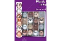 plastic kerstballen in koker of doos