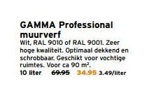 50 korting op alle gamma professional muurverf