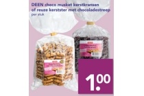 deen choco musket kerstkransen of reuze kerstster met chocoladestreep