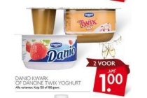 danio kwark of danone twix yoghurt