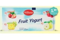 milbona fruit yogurt 8x125g