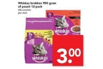 whiskas brokken 950 gram of pouch 12 pack