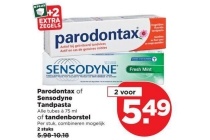 parodontax of sensodyne tandpasta of tandenborstel