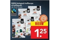 deen biologisch koffiecups of koffiepads