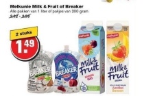 alle pakken melkunie milk en fruit of breaker