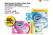 edet family comfort ultra soft of vochtig toiletpapier