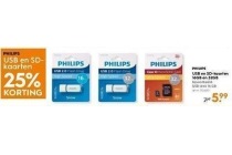 philips usb en sd kaarten 16gb en 32gb