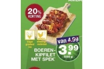 boerenkipfilet met spek