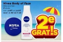 nivea body of face