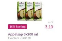 ekoplaza appelsap 6x200 ml