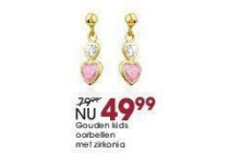 gouden kids oorbellen met zirkonia