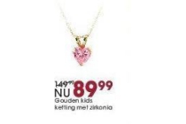 gouden kids ketting met zirkonia