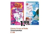 disney frozen of trolls ontwerpboekje