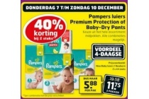 pampers luiers premium protection of baby dry pants