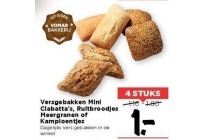 versgebakken mini ciabatta s ruitbroodjes meergranen of kampioentjes