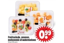 fruitsalade ananas meloenmix of watermeloen